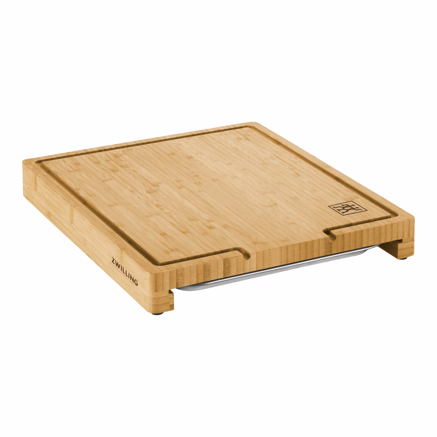 15.5-inch x 12-inch Cutting Board With Tray, Bamboo