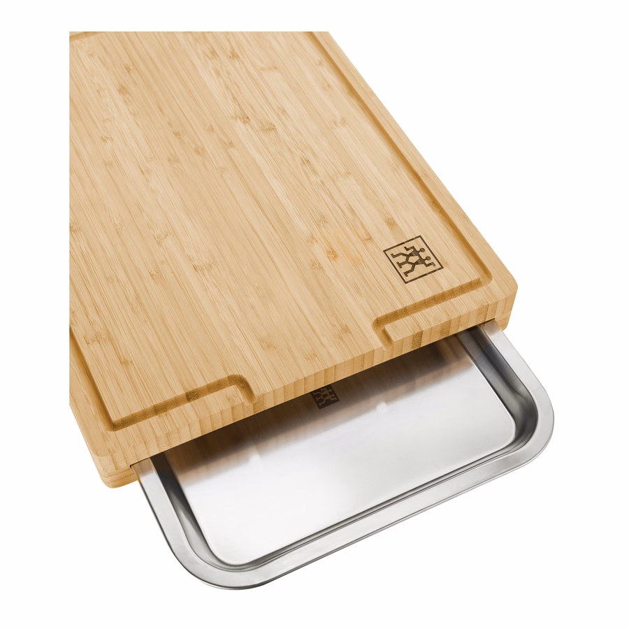 15.5-inch x 12-inch Cutting Board With Tray, Bamboo