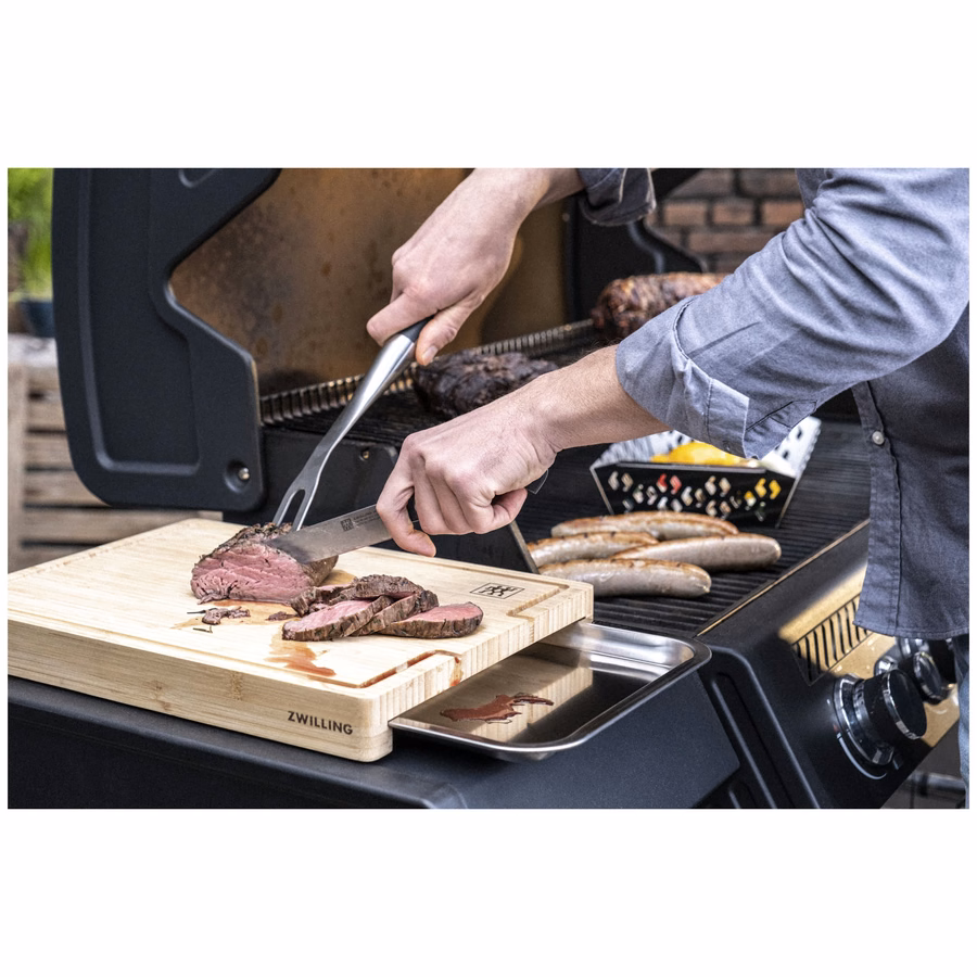 15.5-inch x 12-inch Cutting Board With Tray, Bamboo