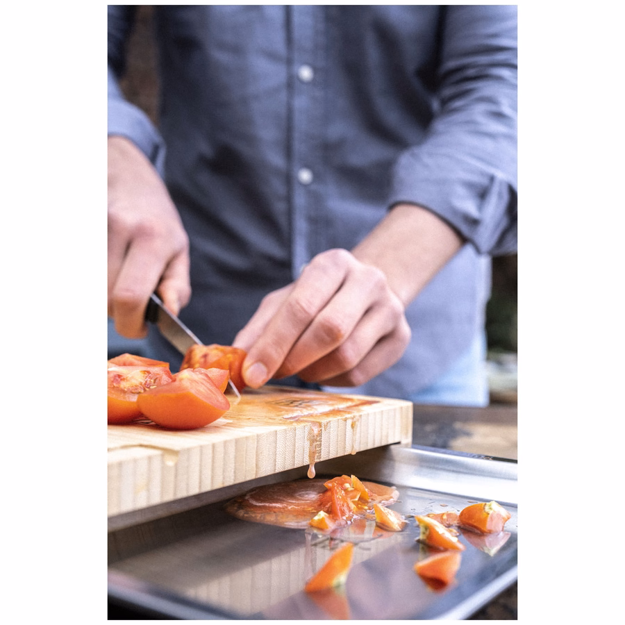 15.5-inch x 12-inch Cutting Board With Tray, Bamboo