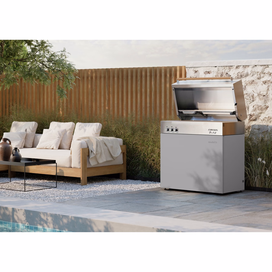 Propane gas grill, Light Grey