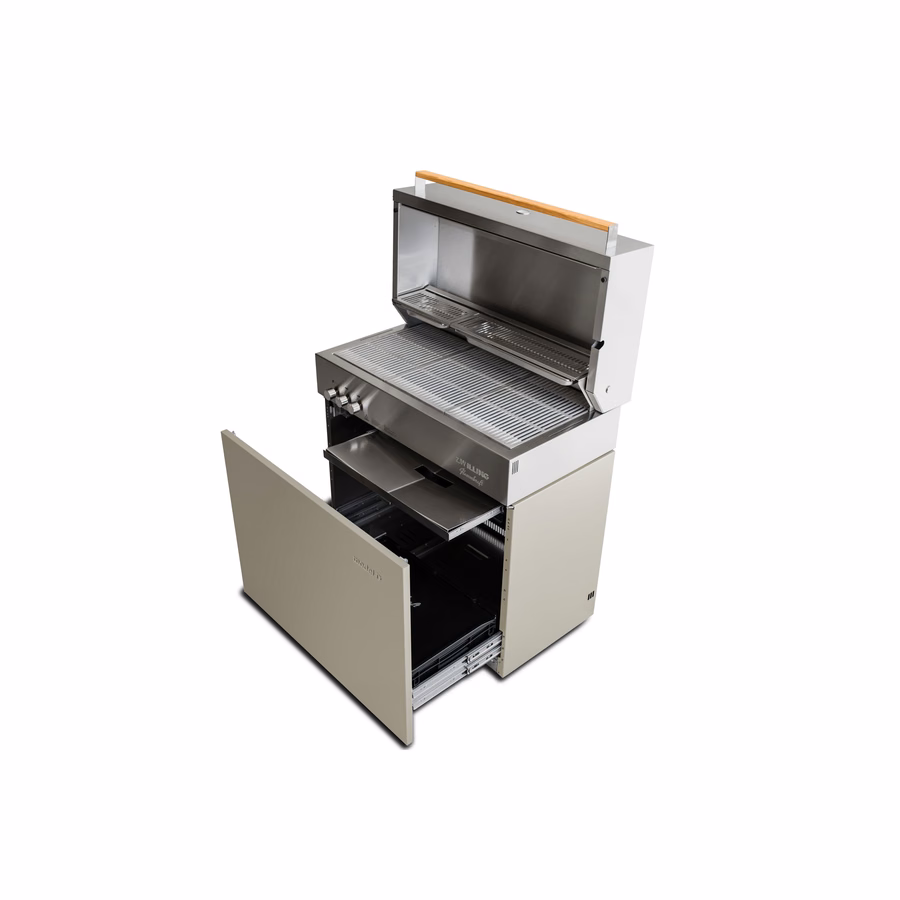 Propane gas grill, Taupe