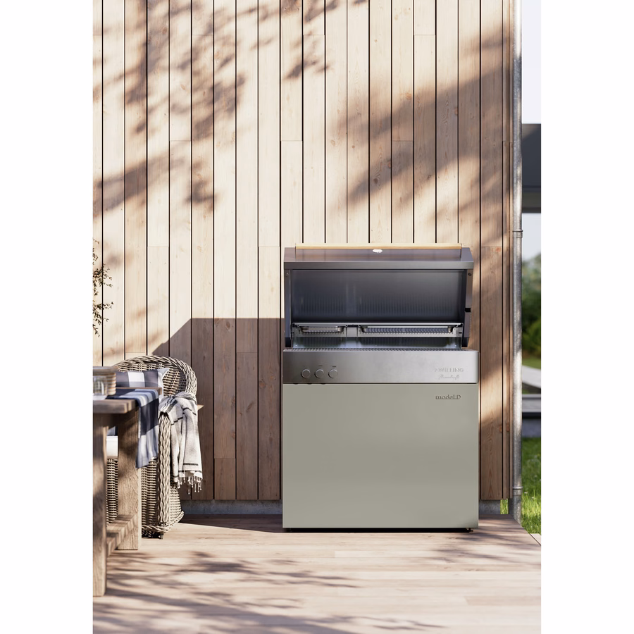 Propane gas grill, Taupe