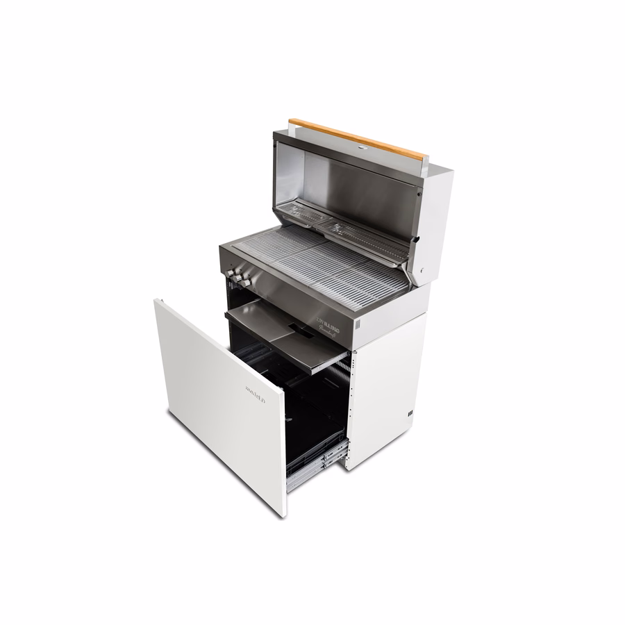 Propane gas grill, Ivory-White