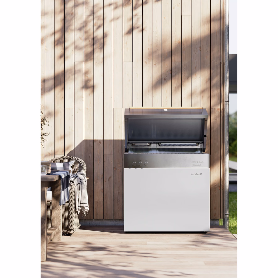 Propane gas grill, Ivory-White