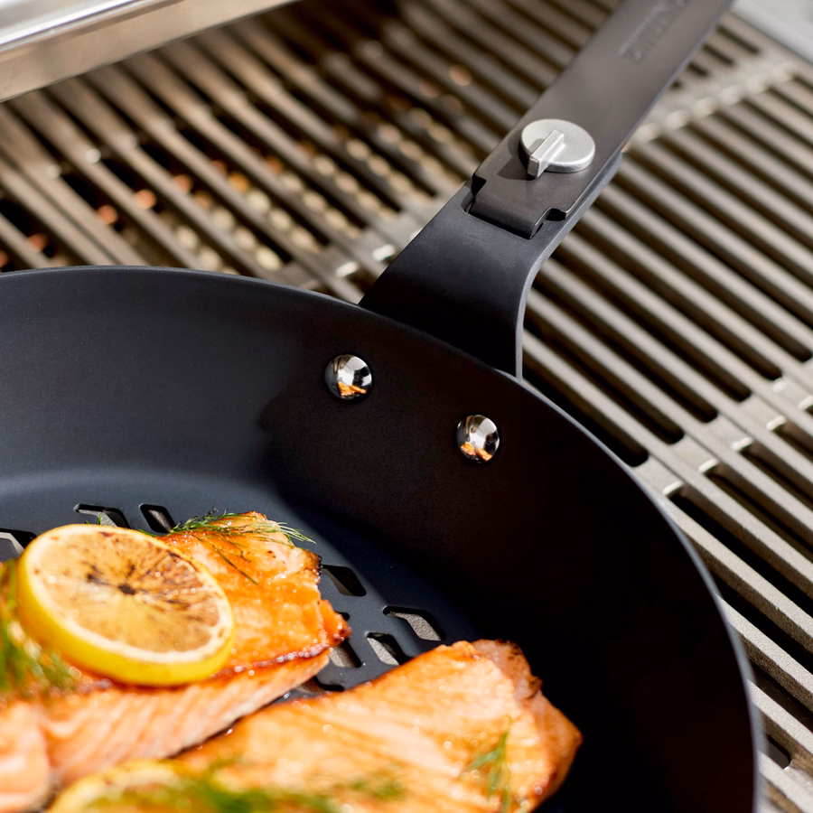 Perforated Carbon Steel Fry Pan with Removeable Handle
