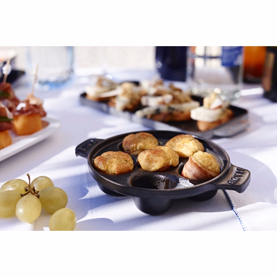 5.5-inch, Escargot Dish with six holes, Matte Black