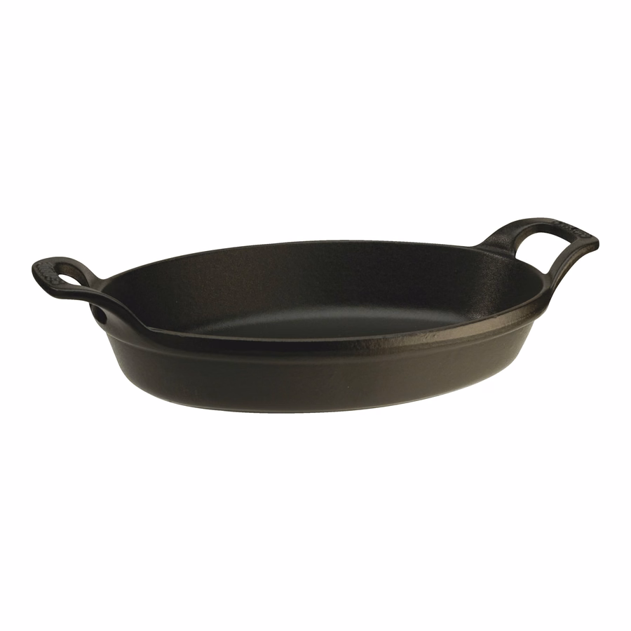 11-inch, Oval, Gratin Baking Dish, Matte Black