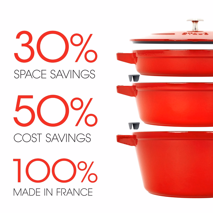 4-pc Stackable Cookware Set, Matte Black, Cast Iron