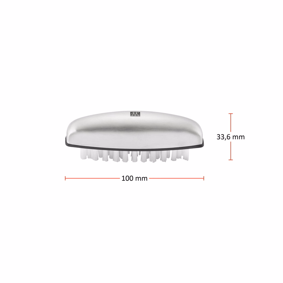 Hand and nail brush, stainless steel | Silver