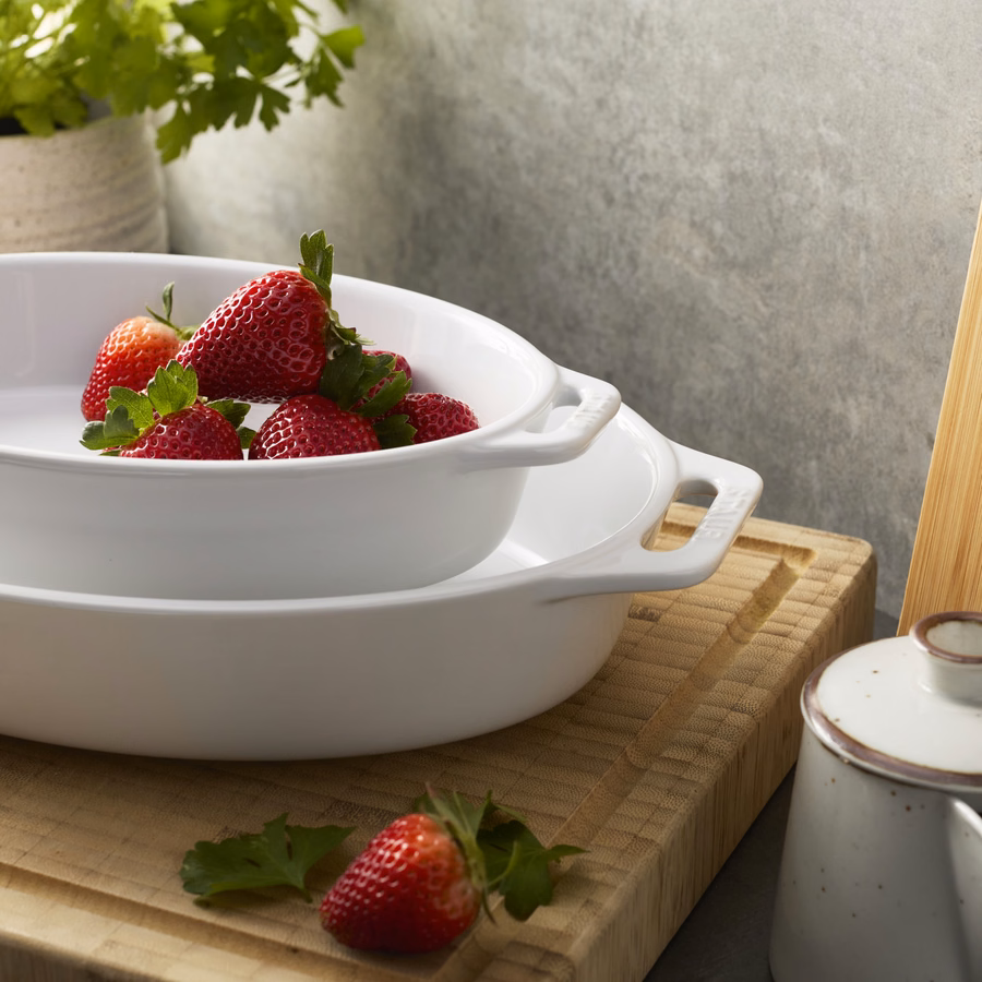3-pc, Oval, Bakeware Set, White