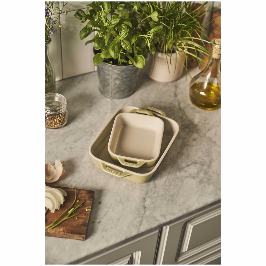 2-pc, Rectangular Baking Dish Set Macaron, Light Green