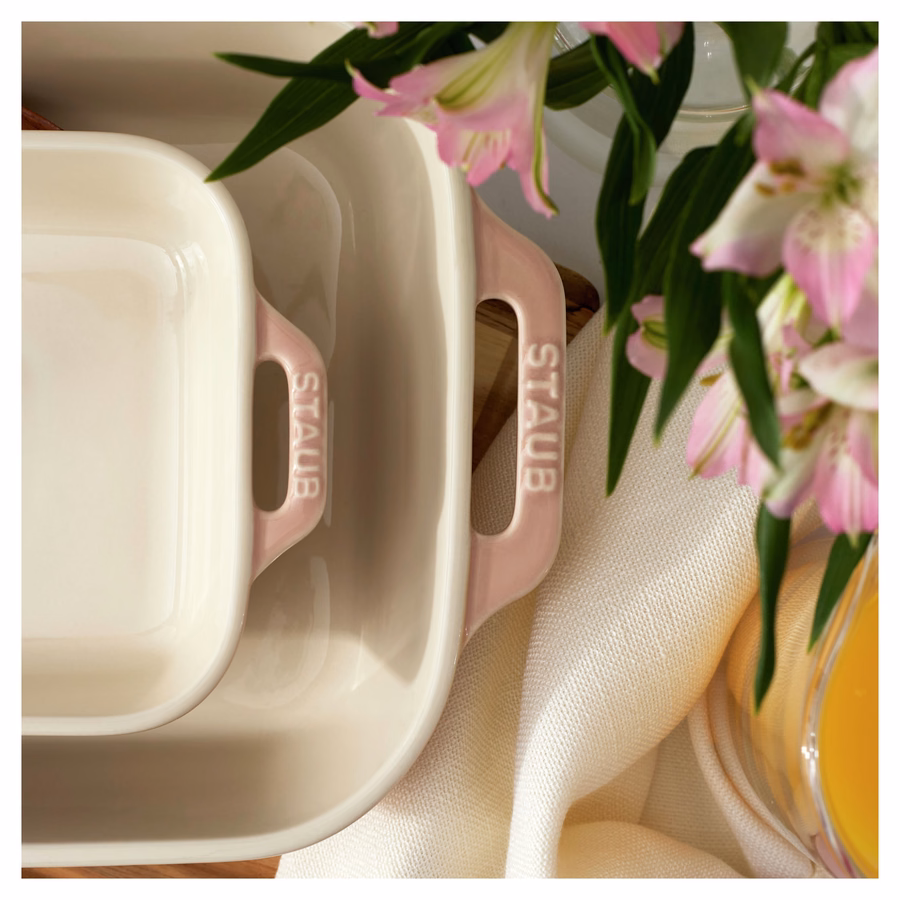 3-pc, Rectangular Baking Dish Set, Light Pink