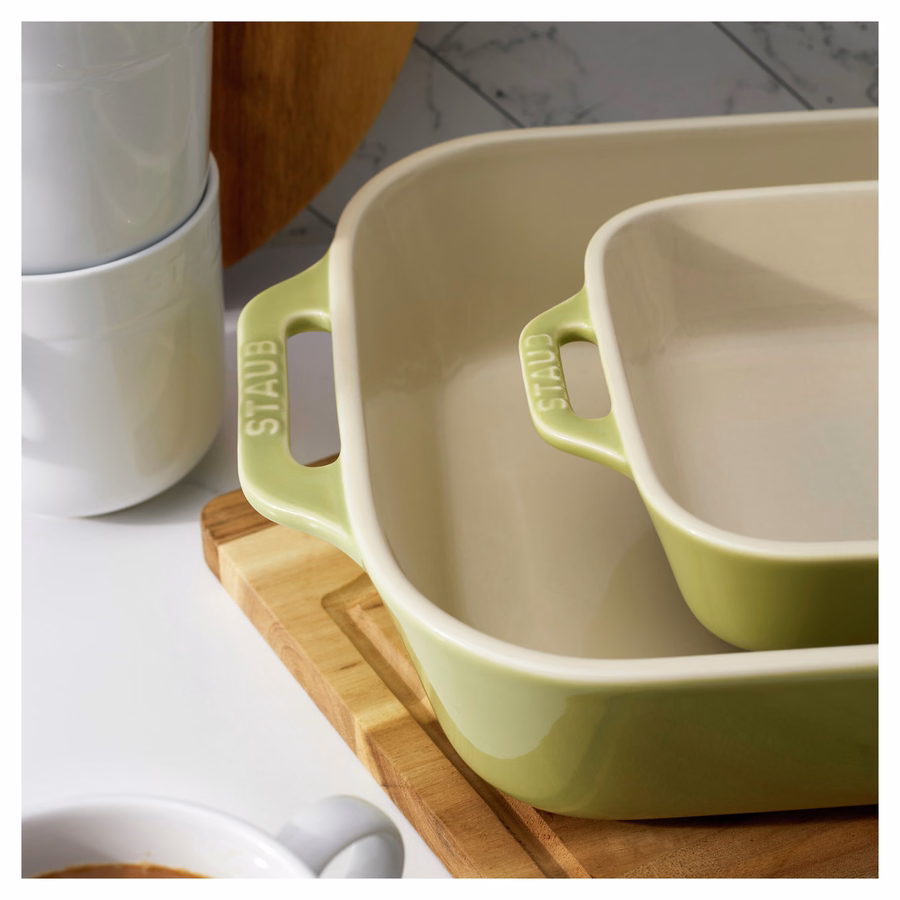 3-pc, Rectangular Baking Dish Set, Light Green