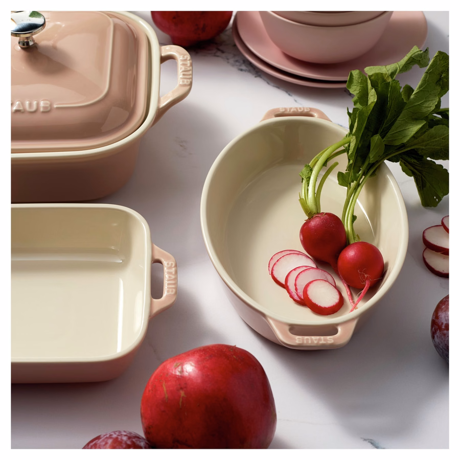 4-pc, Macaron Mixed Baking Dish Set, Light Pink