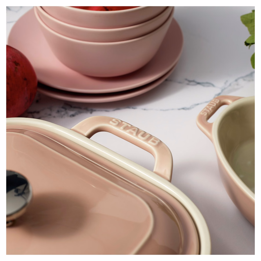 4-pc, Macaron Mixed Baking Dish Set, Light Pink