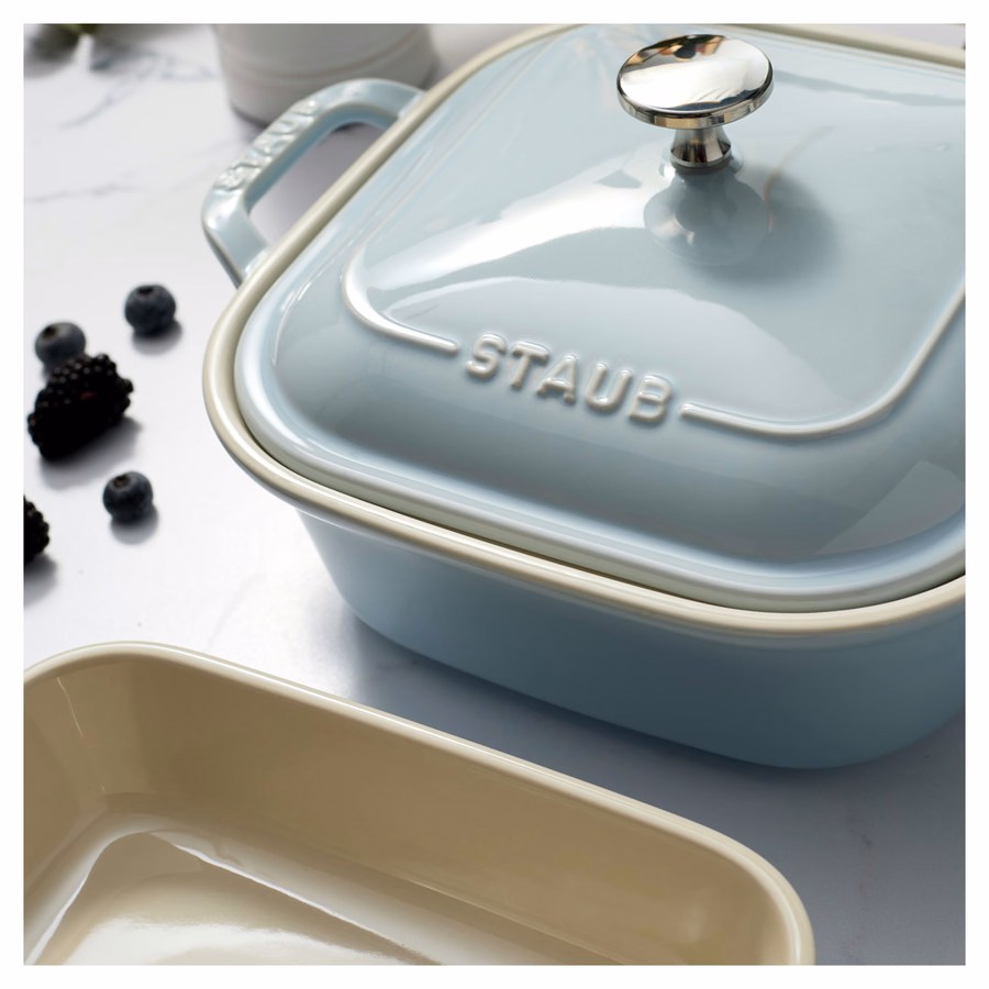 4-pc, Macaron Mixed Baking Dish Set, Light Blue
