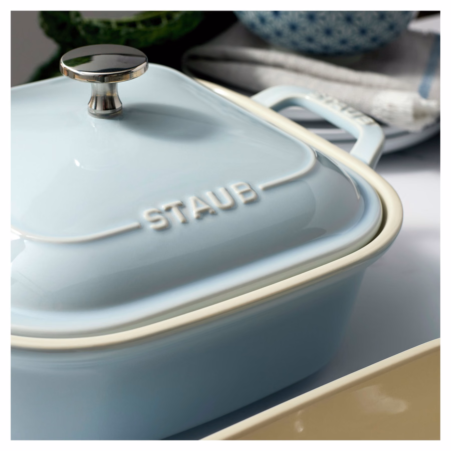 4-pc, Macaron Mixed Baking Dish Set, Light Blue