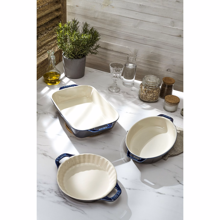 3-pc, Mixed Baking Dish Set, Dark Blue