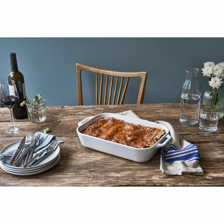 13-x 9.5-inch, Rectangular, Baking Dish, White