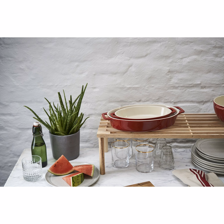 9-inch, Oval, Baking Dish, Cherry