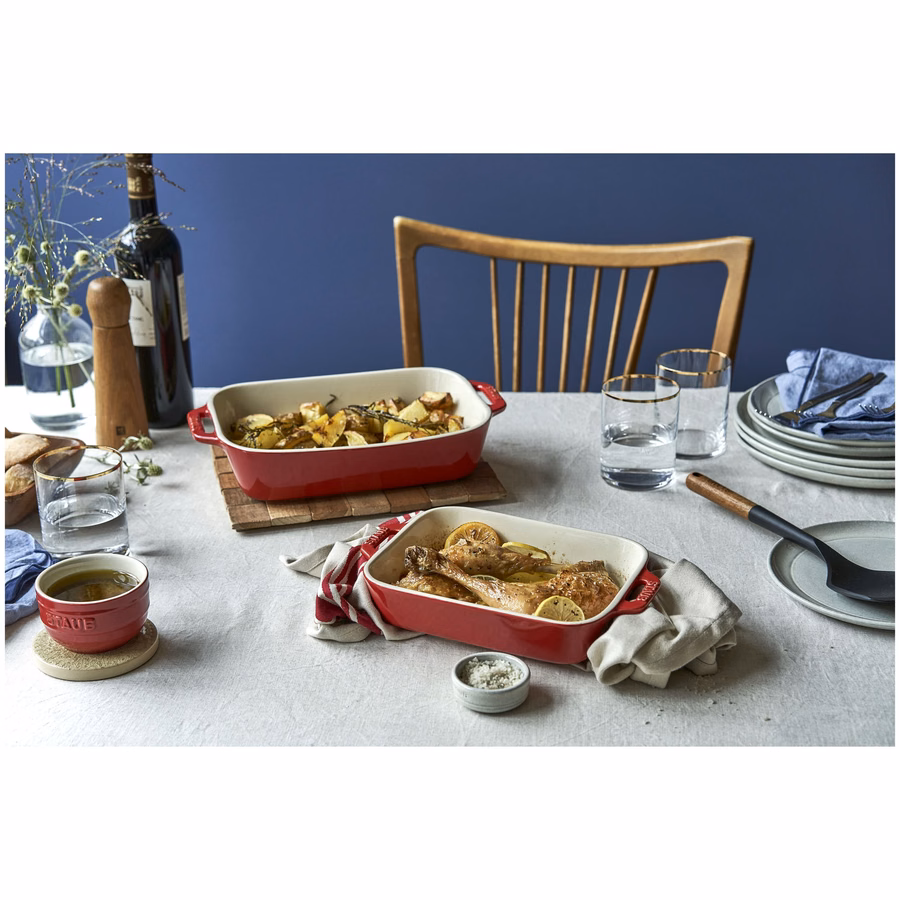 2-pc, Rectangular Baking Dish Set, Cherry
