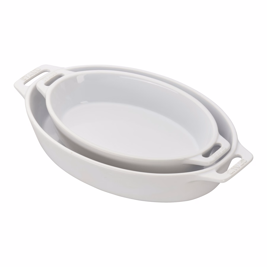 2-pc, Oval Baking Dish Set, White