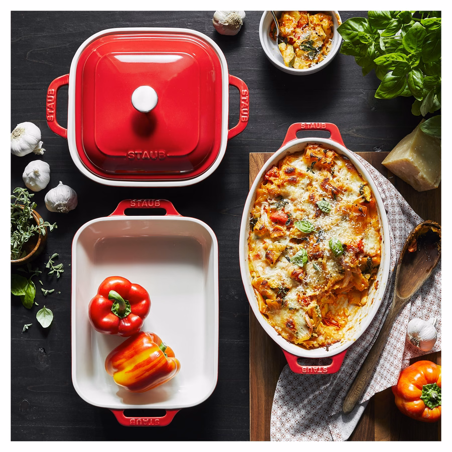 4-pc, Mixed Baking Dish Set, Cherry