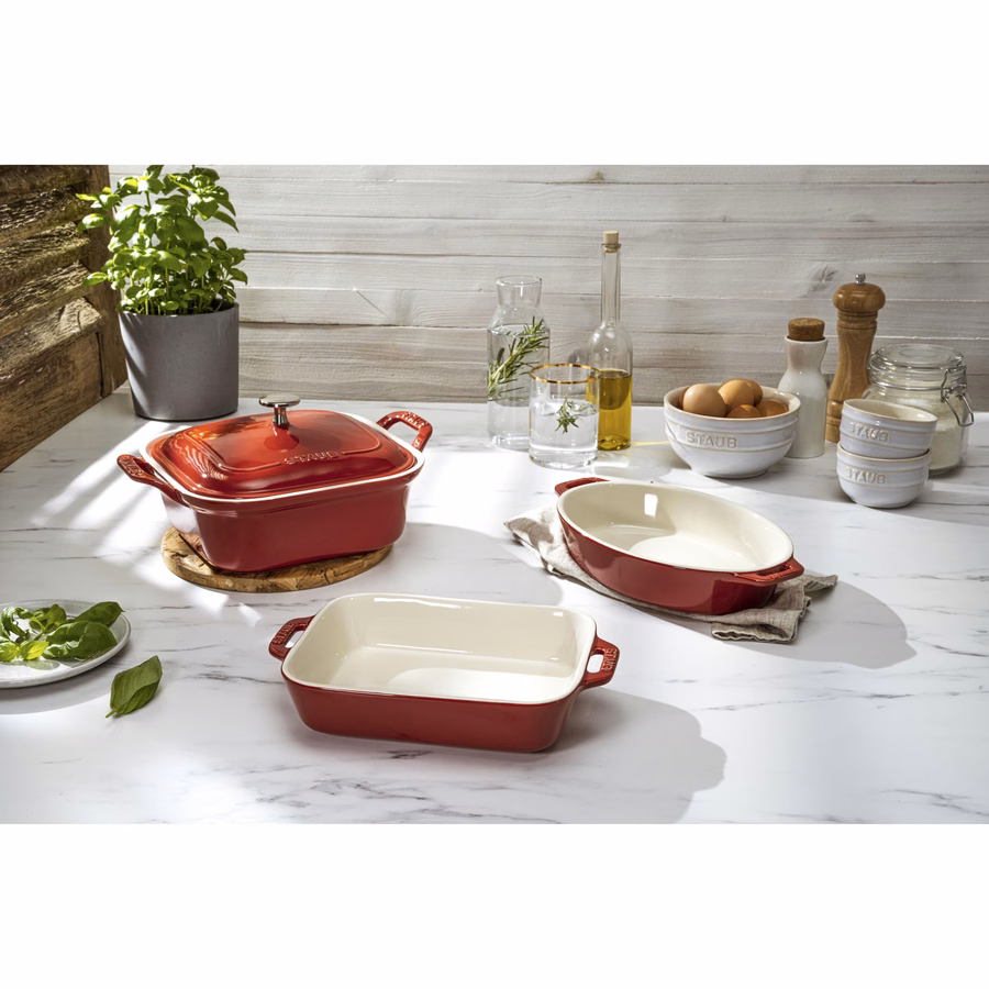 4-pc, Mixed Baking Dish Set, Cherry