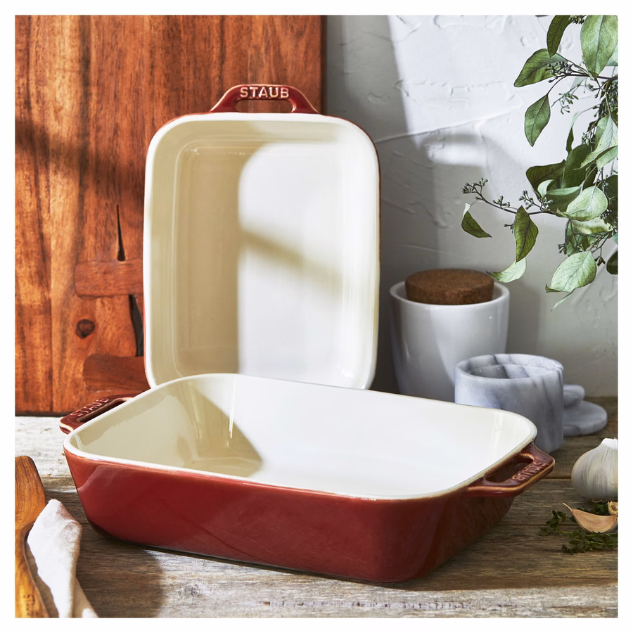 2-pc, Rectangular Baking Dish Set, Rustic Red