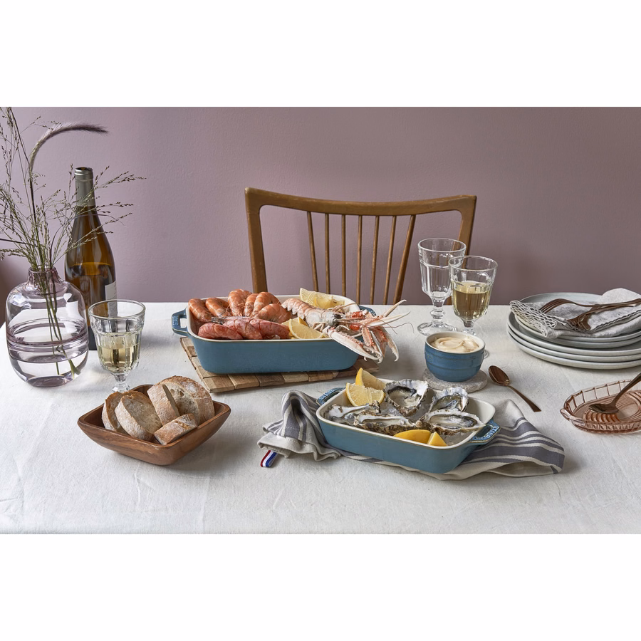 2-pc, Rectangular Baking Dish Set, Rustic Turquoise