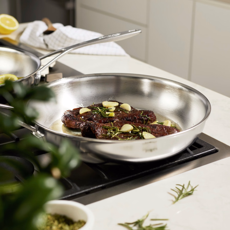 2-pc Stainless Steel Fry Pan Set