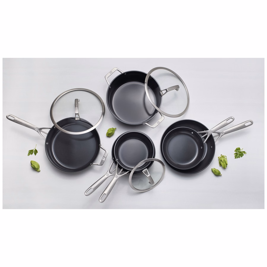10-pc, Hard Anodized Ceramic Nonstick Cookware Set Ceramic Coating