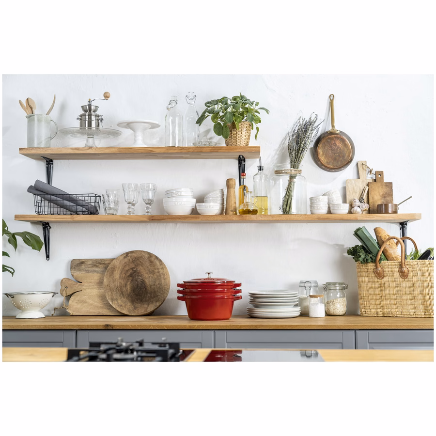 4-pc Stackable Cookware Set, Cherry, Cast Iron