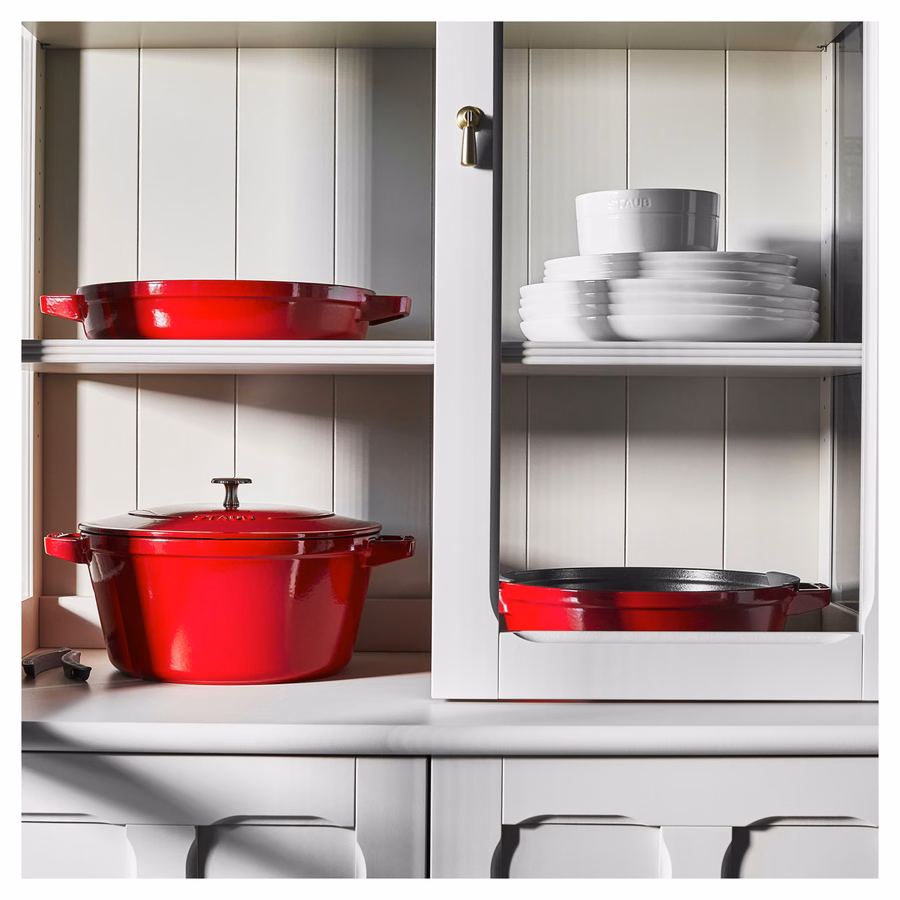 4-pc Stackable Cookware Set, Cherry, Cast Iron