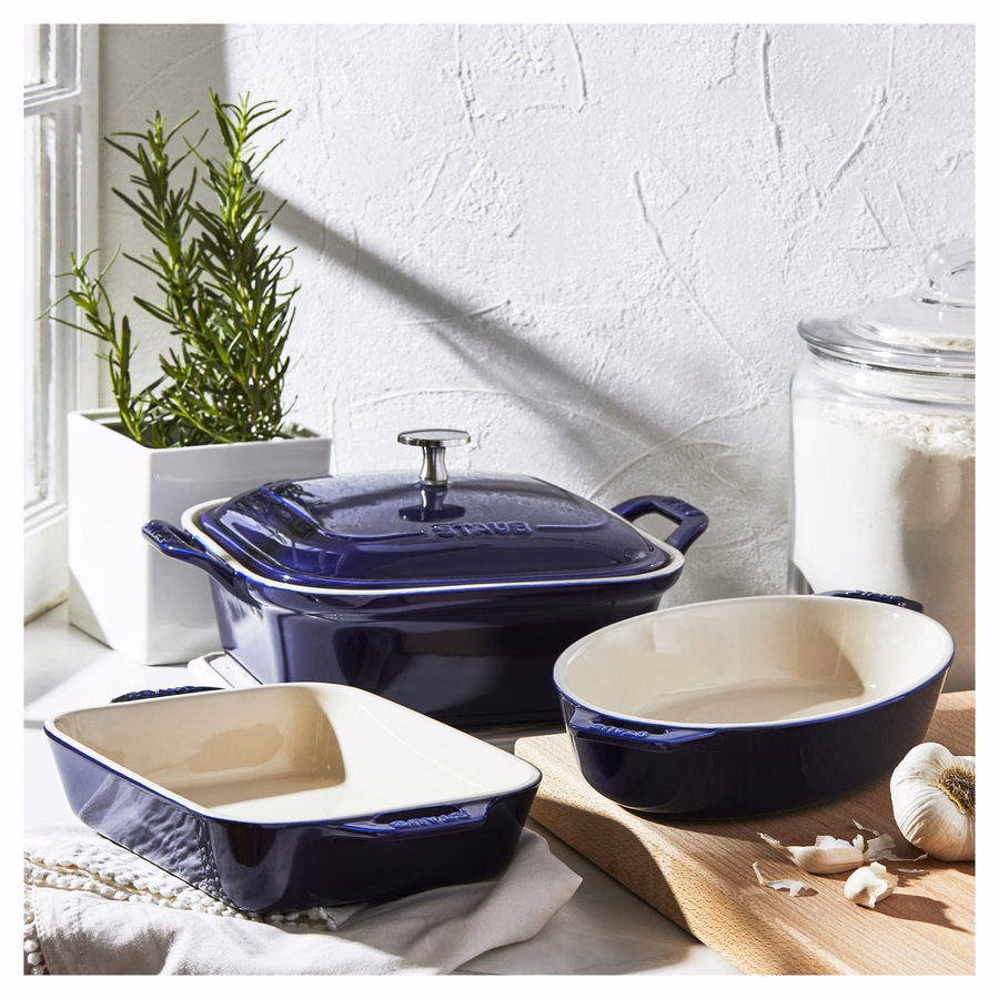 4-pc, Mixed Baking Dish Set, Dark Blue
