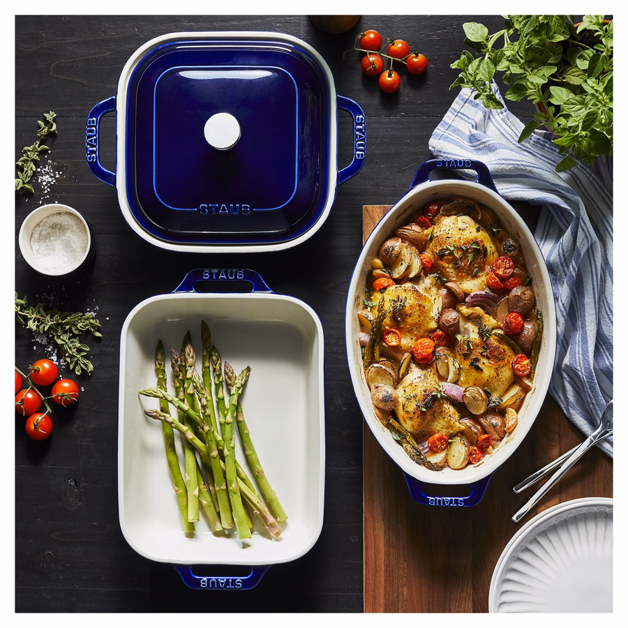4-pc, Mixed Baking Dish Set, Dark Blue