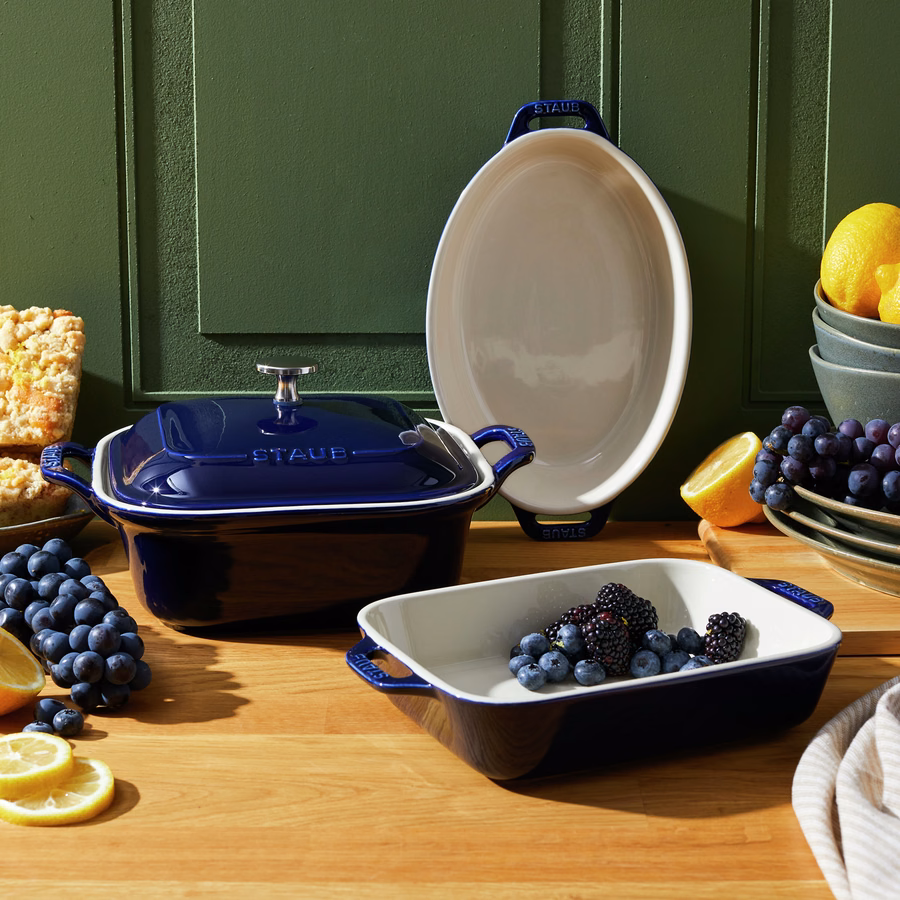4-pc, Mixed Baking Dish Set, Dark Blue
