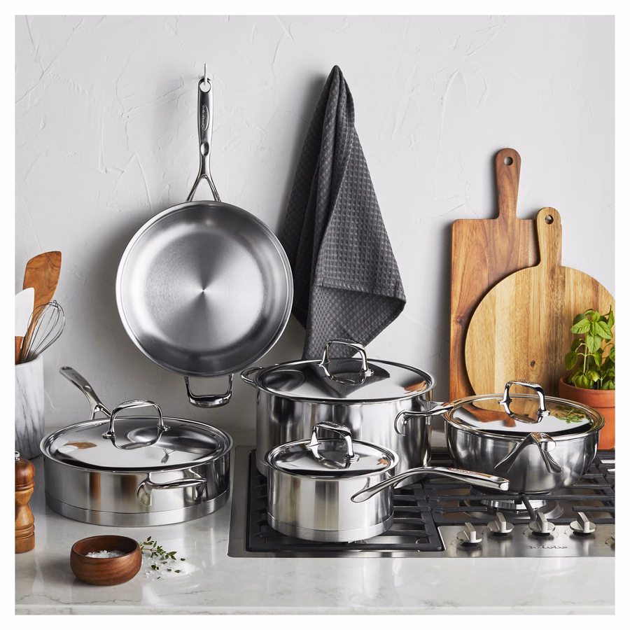 9-pc, 18/10 Stainless Steel, Stainless Steel Cookware Set