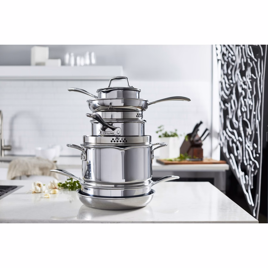 10-pc, Non-stick, Stainless Steel Ceramic Cookware Set