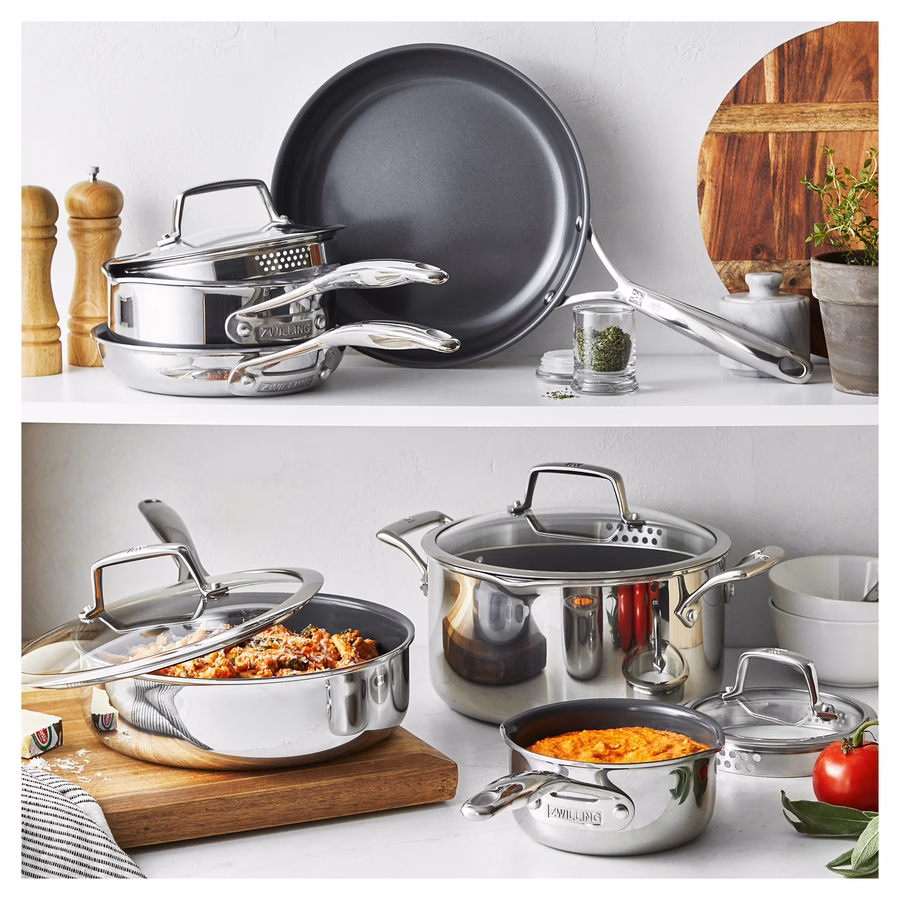 10-pc, 18/10 Stainless Steel, Pots And Pans Set Ceramic Coating