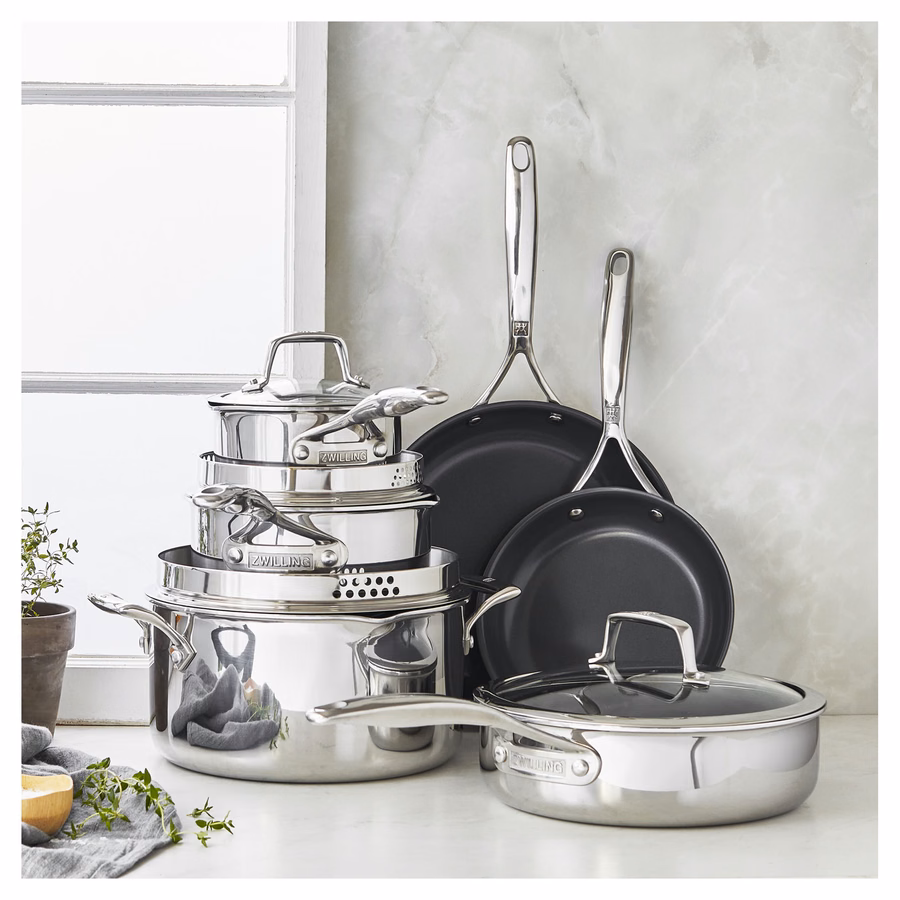 10-pc, 18/10 Stainless Steel, Pots And Pans Set Ceramic Coating