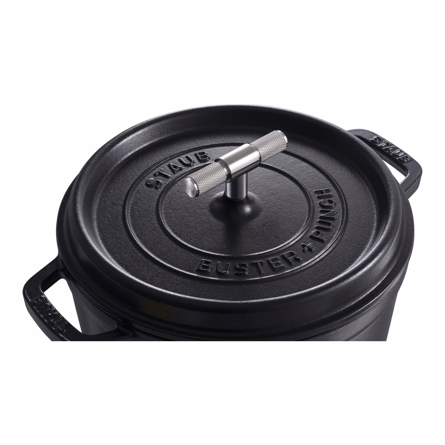 4 qt, Round, Dutch Oven Buster And Punch, Matte Black