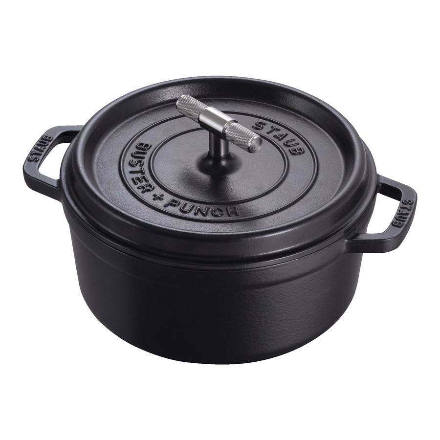 4 qt, Round, Dutch Oven Buster And Punch, Matte Black