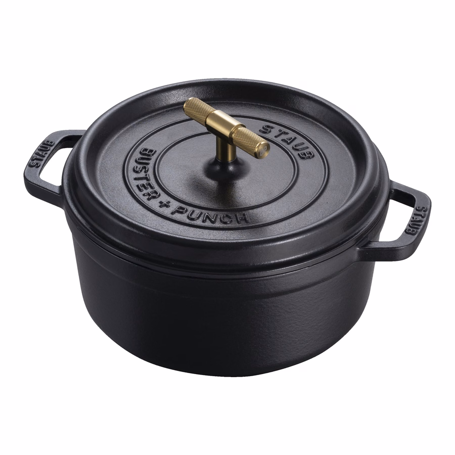 4 qt, Round, Dutch Oven Buster And Punch, Matte Black