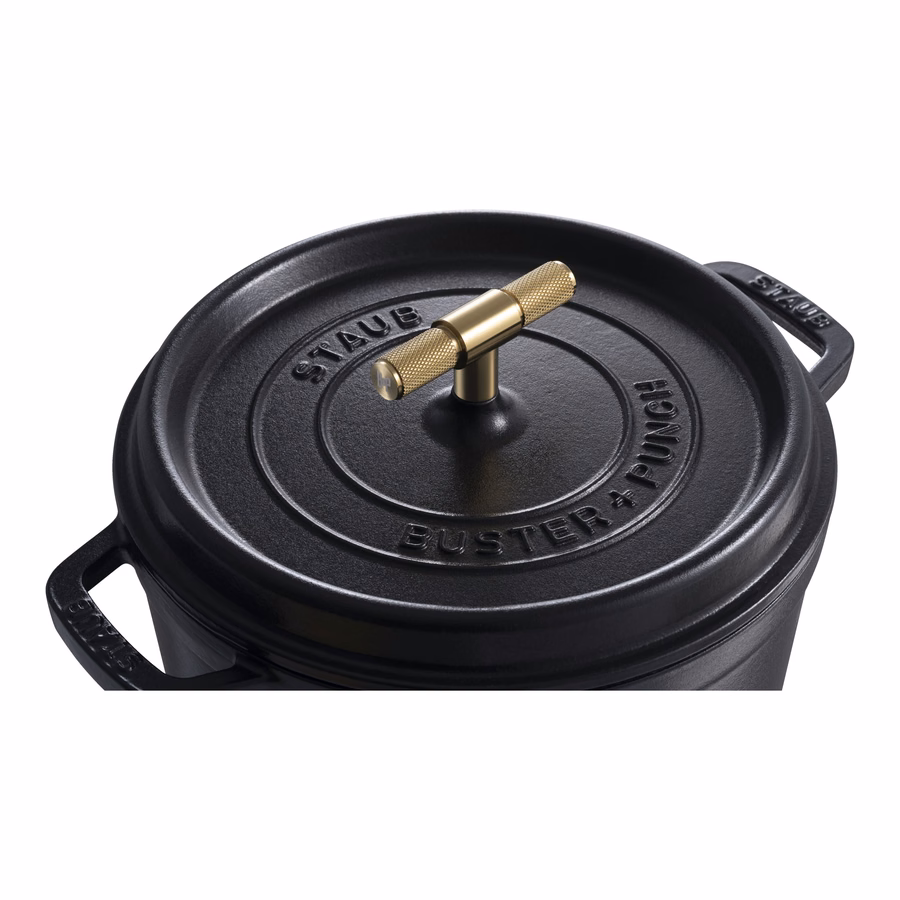 4 qt, Round, Dutch Oven Buster And Punch, Matte Black