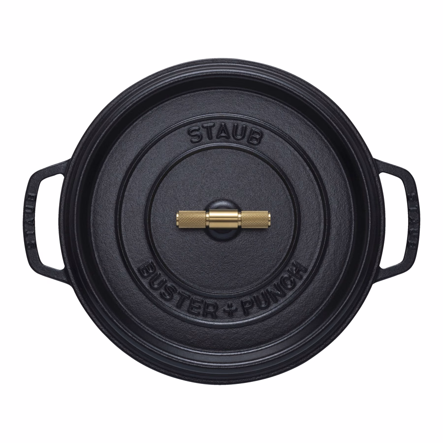 7 qt, Round, Dutch Oven Buster And Punch, Matte Black