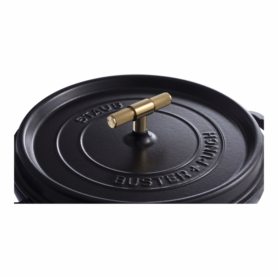 7 qt, Round, Dutch Oven Buster And Punch, Matte Black