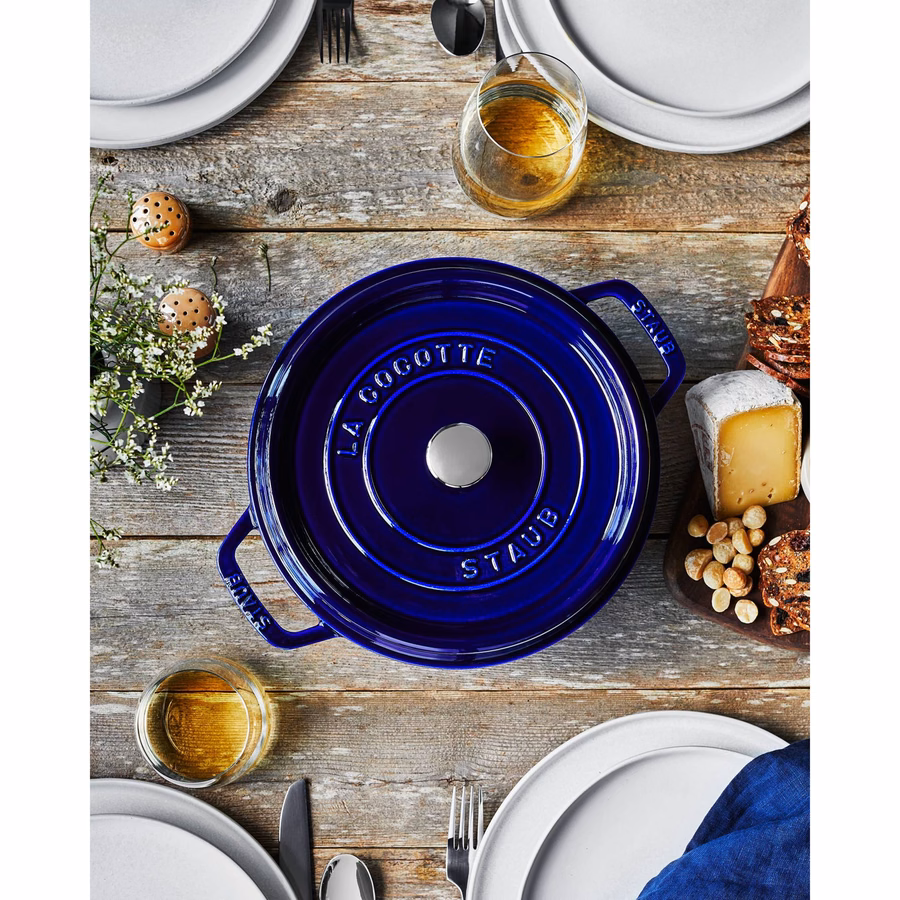 7 qt, Round, Dutch Oven, Dark Blue