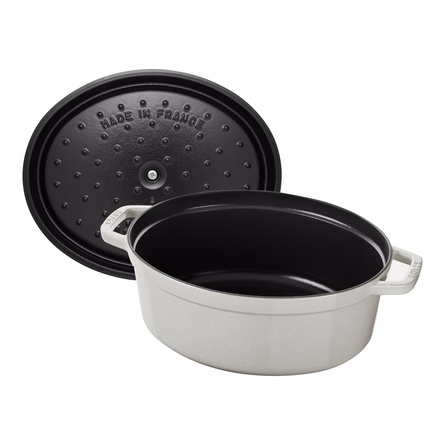 5.75 qt, Oval, Dutch Oven, White Truffle